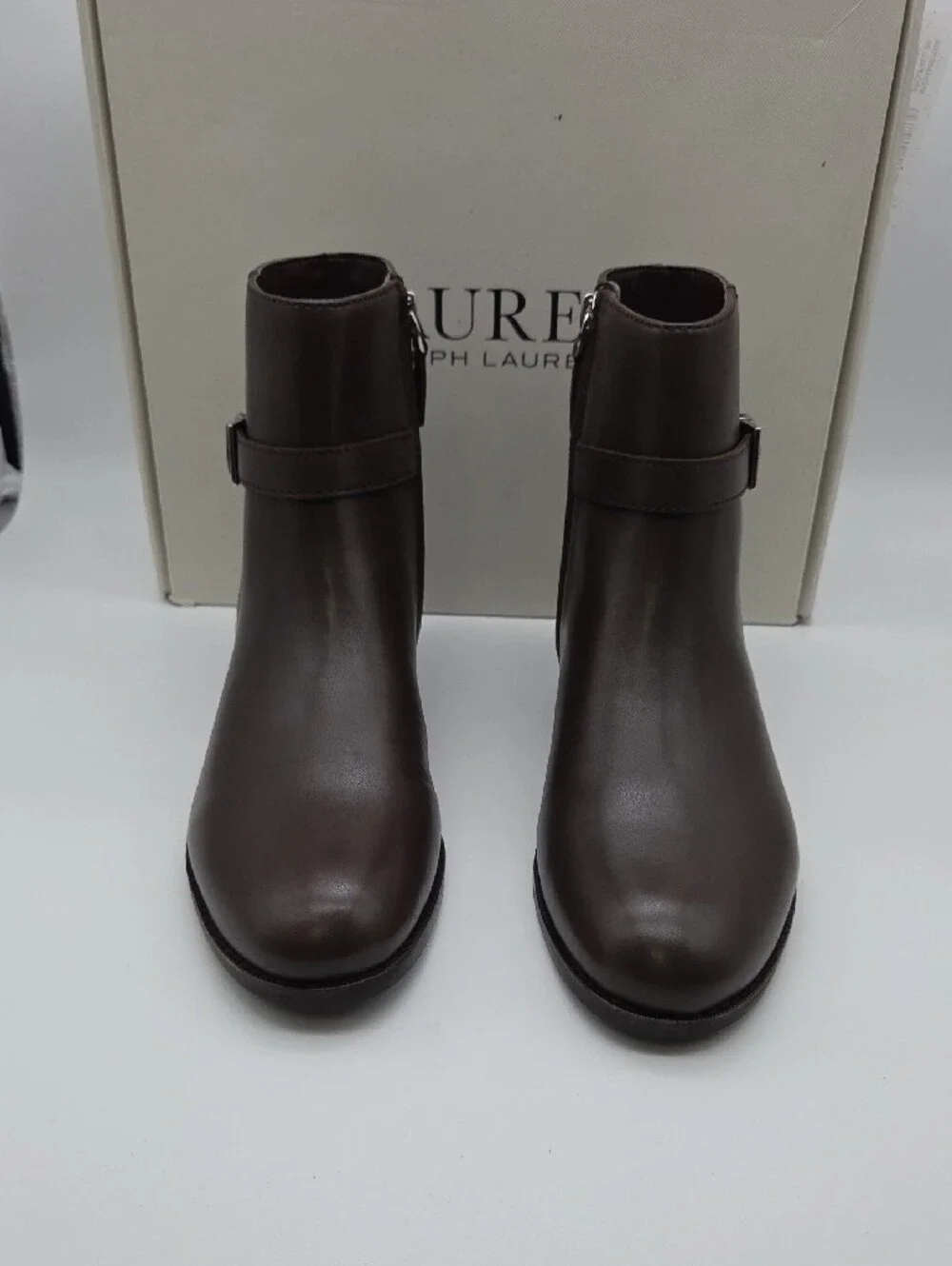 Lauren Ralph Lauren Dark Brown Leather Ankle Boots